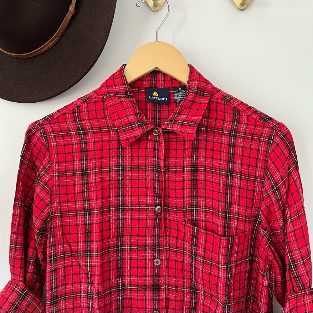 Vintage Lizsport Plaid Button Down - Picture 8 of 8